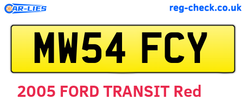 MW54FCY are the vehicle registration plates.