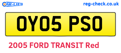 OY05PSO are the vehicle registration plates.