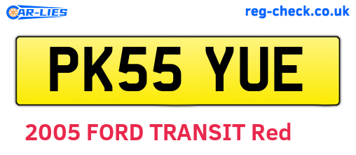 PK55YUE are the vehicle registration plates.