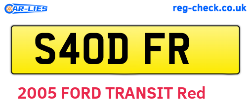 S40DFR are the vehicle registration plates.