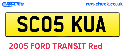 SC05KUA are the vehicle registration plates.