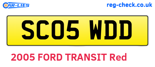 SC05WDD are the vehicle registration plates.