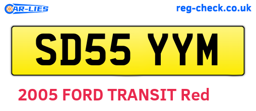 SD55YYM are the vehicle registration plates.