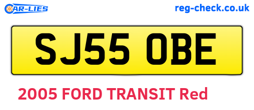 SJ55OBE are the vehicle registration plates.