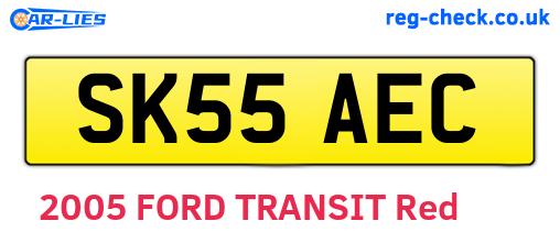 SK55AEC are the vehicle registration plates.