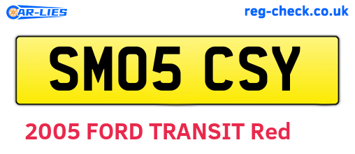 SM05CSY are the vehicle registration plates.