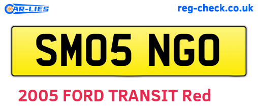 SM05NGO are the vehicle registration plates.