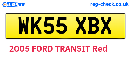 WK55XBX are the vehicle registration plates.
