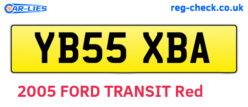 YB55XBA are the vehicle registration plates.