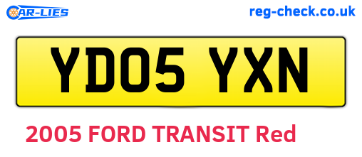 YD05YXN are the vehicle registration plates.