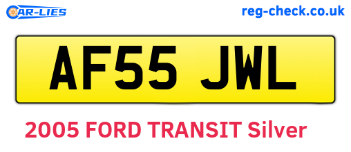 AF55JWL are the vehicle registration plates.