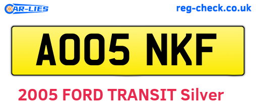AO05NKF are the vehicle registration plates.