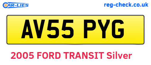AV55PYG are the vehicle registration plates.