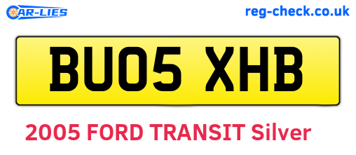 BU05XHB are the vehicle registration plates.