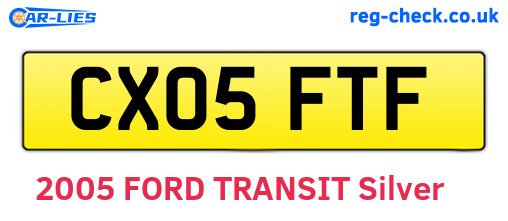 CX05FTF are the vehicle registration plates.