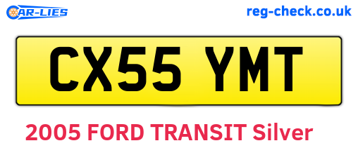 CX55YMT are the vehicle registration plates.