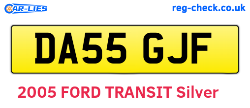 DA55GJF are the vehicle registration plates.