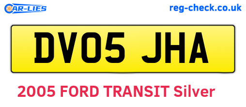 DV05JHA are the vehicle registration plates.