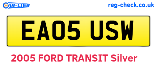 EA05USW are the vehicle registration plates.