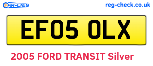 EF05OLX are the vehicle registration plates.