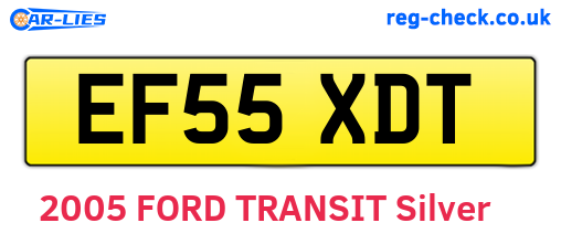 EF55XDT are the vehicle registration plates.
