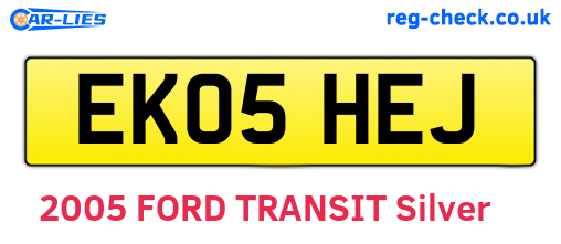 EK05HEJ are the vehicle registration plates.