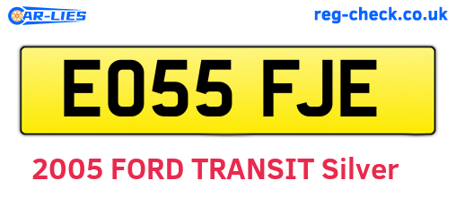 EO55FJE are the vehicle registration plates.