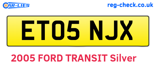 ET05NJX are the vehicle registration plates.