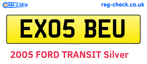 EX05BEU are the vehicle registration plates.