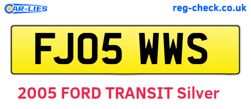 FJ05WWS are the vehicle registration plates.