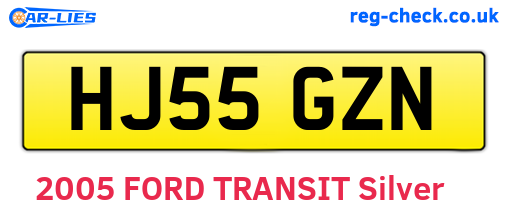 HJ55GZN are the vehicle registration plates.