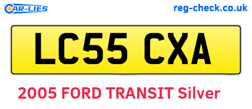 LC55CXA are the vehicle registration plates.