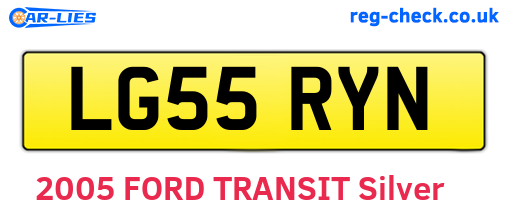 LG55RYN are the vehicle registration plates.