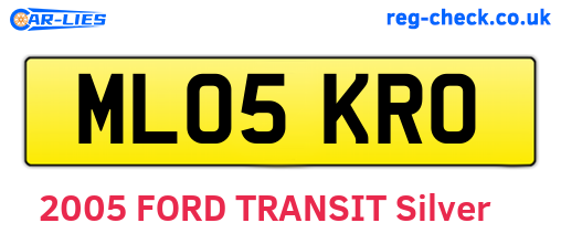 ML05KRO are the vehicle registration plates.