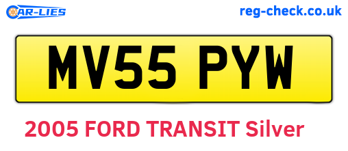 MV55PYW are the vehicle registration plates.