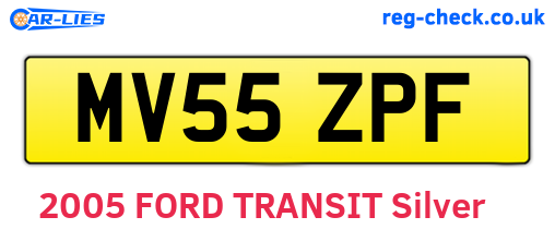 MV55ZPF are the vehicle registration plates.