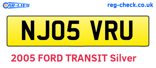 NJ05VRU are the vehicle registration plates.