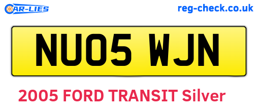 NU05WJN are the vehicle registration plates.