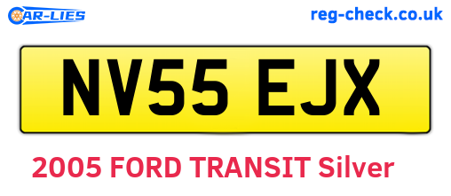 NV55EJX are the vehicle registration plates.