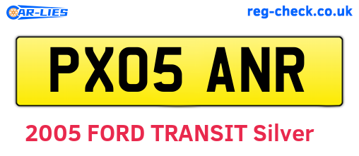 PX05ANR are the vehicle registration plates.