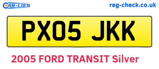 PX05JKK are the vehicle registration plates.