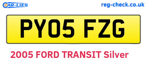 PY05FZG are the vehicle registration plates.
