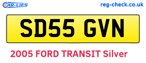 SD55GVN are the vehicle registration plates.