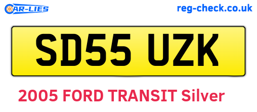 SD55UZK are the vehicle registration plates.