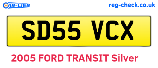 SD55VCX are the vehicle registration plates.