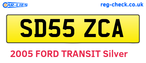 SD55ZCA are the vehicle registration plates.