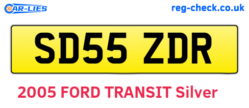 SD55ZDR are the vehicle registration plates.
