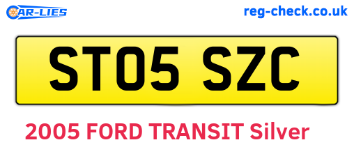 ST05SZC are the vehicle registration plates.