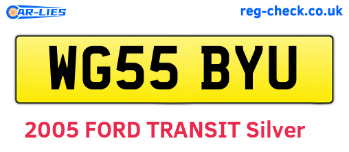 WG55BYU are the vehicle registration plates.