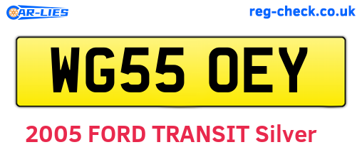 WG55OEY are the vehicle registration plates.